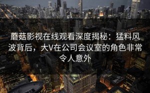 蘑菇影视在线观看深度揭秘：猛料风波背后，大V在公司会议室的角色非常令人意外
