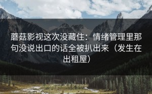 蘑菇影视这次没藏住：情绪管理里那句没说出口的话全被扒出来（发生在出租屋）