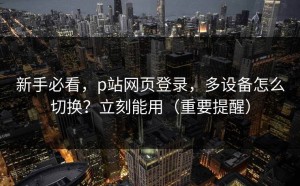 新手必看，p站网页登录，多设备怎么切换？立刻能用（重要提醒）