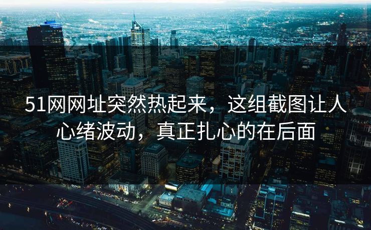 51网网址突然热起来，这组截图让人心绪波动，真正扎心的在后面