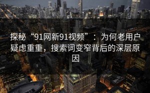 探秘“91网新91视频”：为何老用户疑虑重重，搜索词变窄背后的深层原因